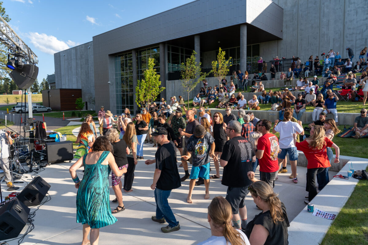 Event with people at O'Shaughnessy Outdoor Amphitheatre space