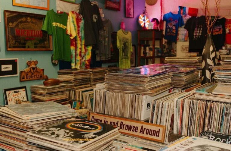 Records at thrift store in Kalispell, Montana.