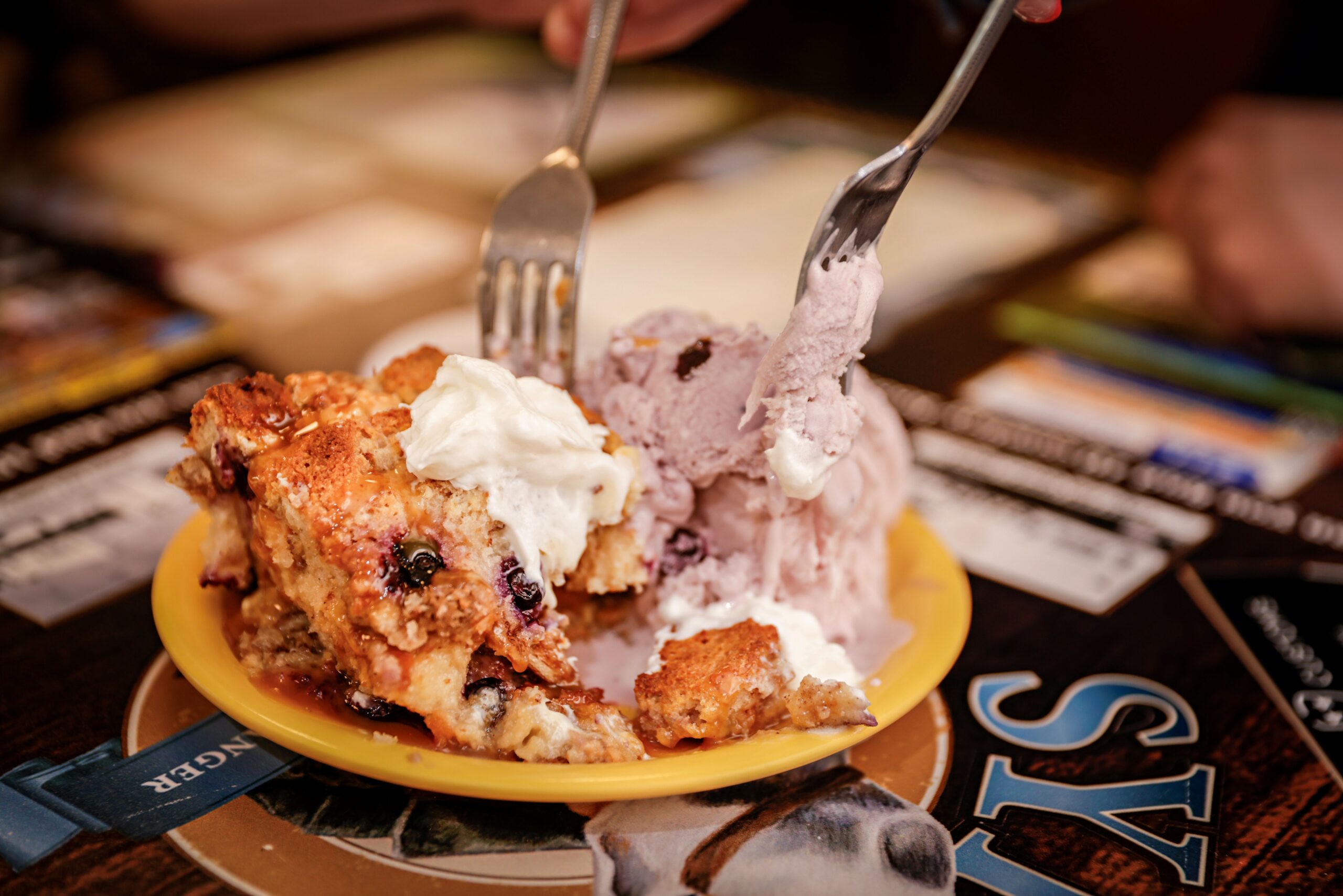 Huckleberry Bread Pudding at Sykes Diner